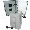 Altelix 17x14x6 Polycarbonate + ABS Vented Indoor / Outdoor RF Transparent Enclosure with PVC Non-Metallic Equipment Mounting Plate, 85°F Turn-On Cooling Fan, 120 VAC Outlets & Power Cord