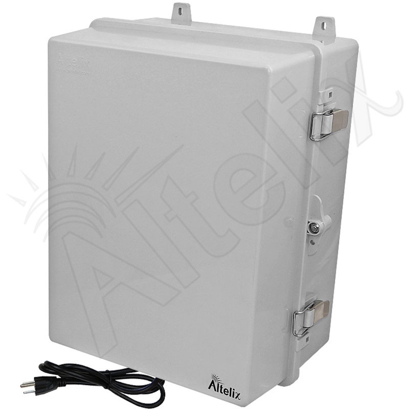 Altelix Network Distribution Enclosure - Polycarbonate + ABS NEMA 4X Weatherproof Enclosure with 12-Port Blank Patch Panel, 120 VAC Outlets & Power Cord - Image 6