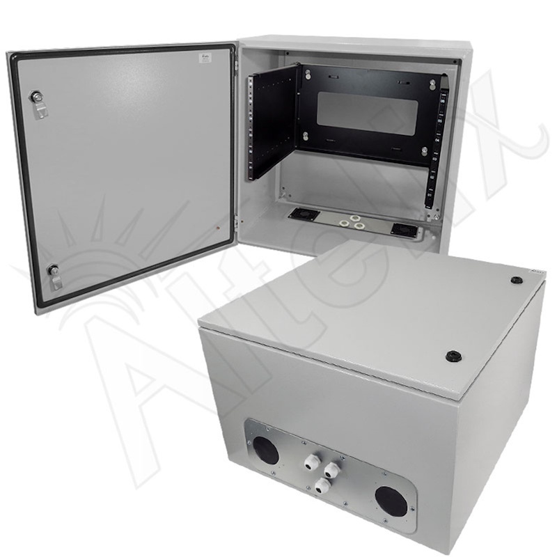 Altelix 24x24x16 Vented 19" Wide 6U Rack Steel Weatherproof NEMA Enclosure