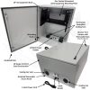 Altelix 32x24x16 19" Wide 6U Rack Steel Weatherproof NEMA Enclosure with Dual Cooling Fans, 120 VAC Outlets and Power Cord - Image 2